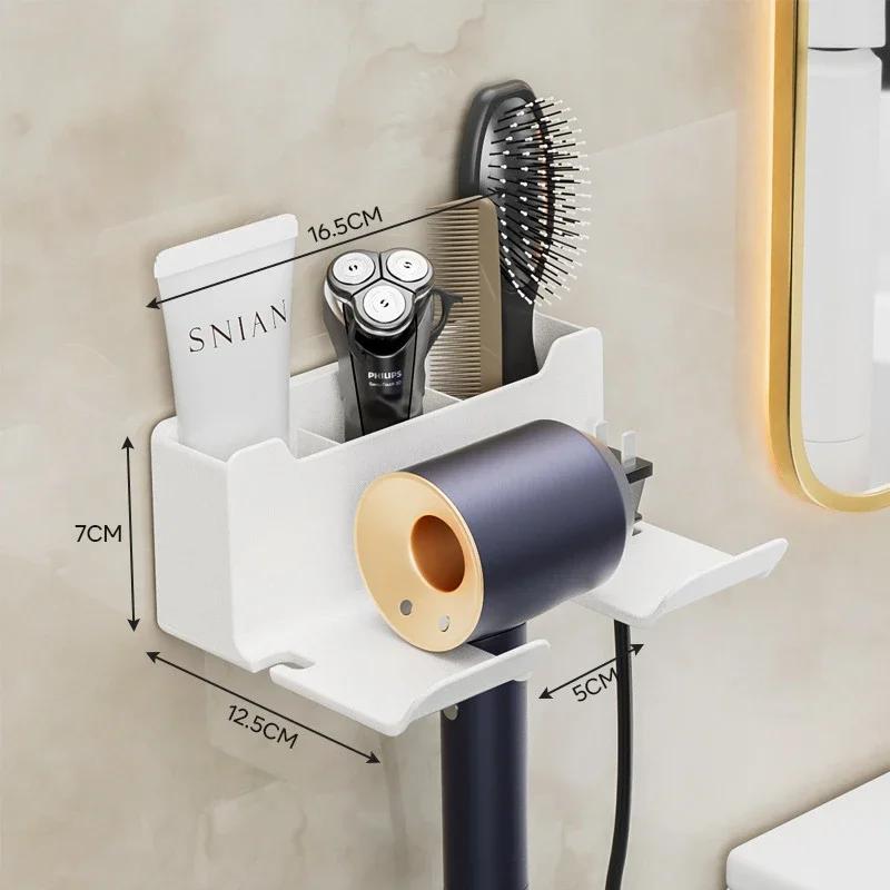 2025 New Hair Dryer Holder Wall Dryer Cradle Straightener Stand Organizer Box Toilet Blower Holder Shelf Bathroom Accessories