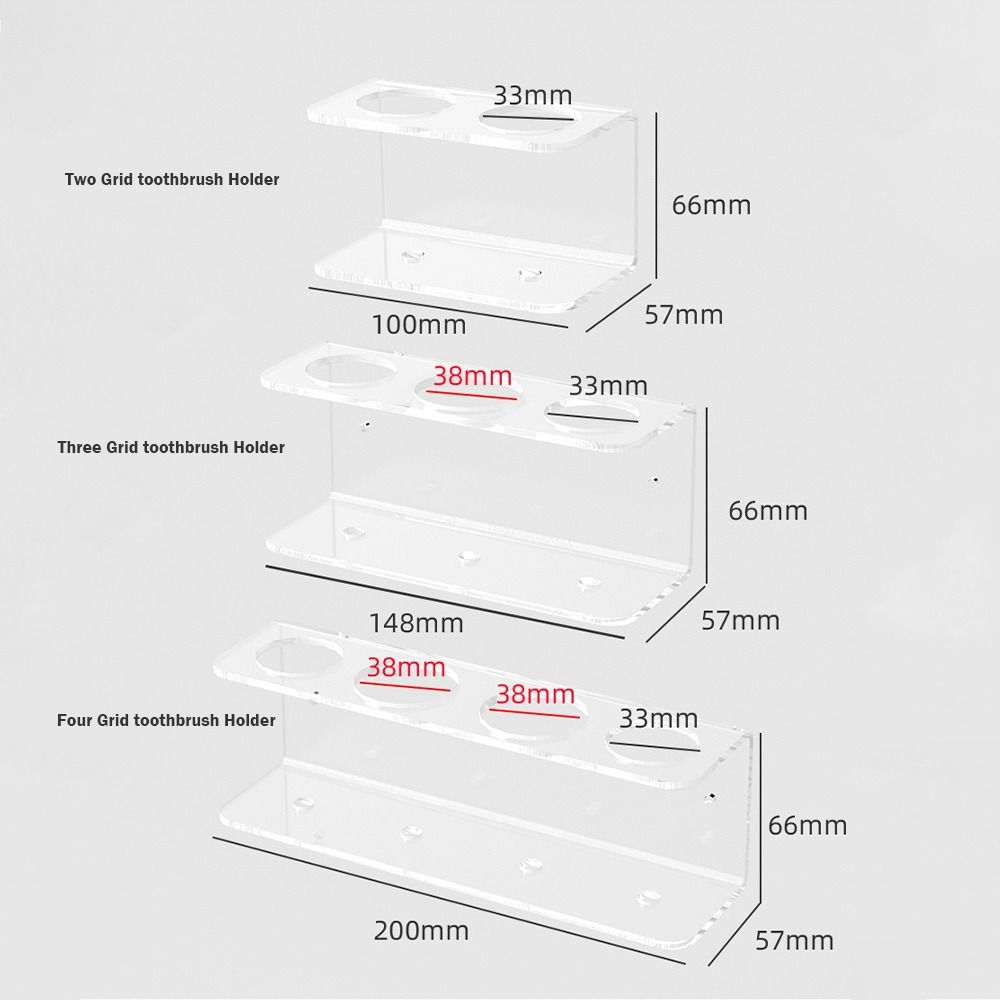 Acrylic Electric Toothbrush Holder 2/3/4 Holes Wall Mounted Toothpaste Storage Rack Toothbrush Stand Bathroom Accessories