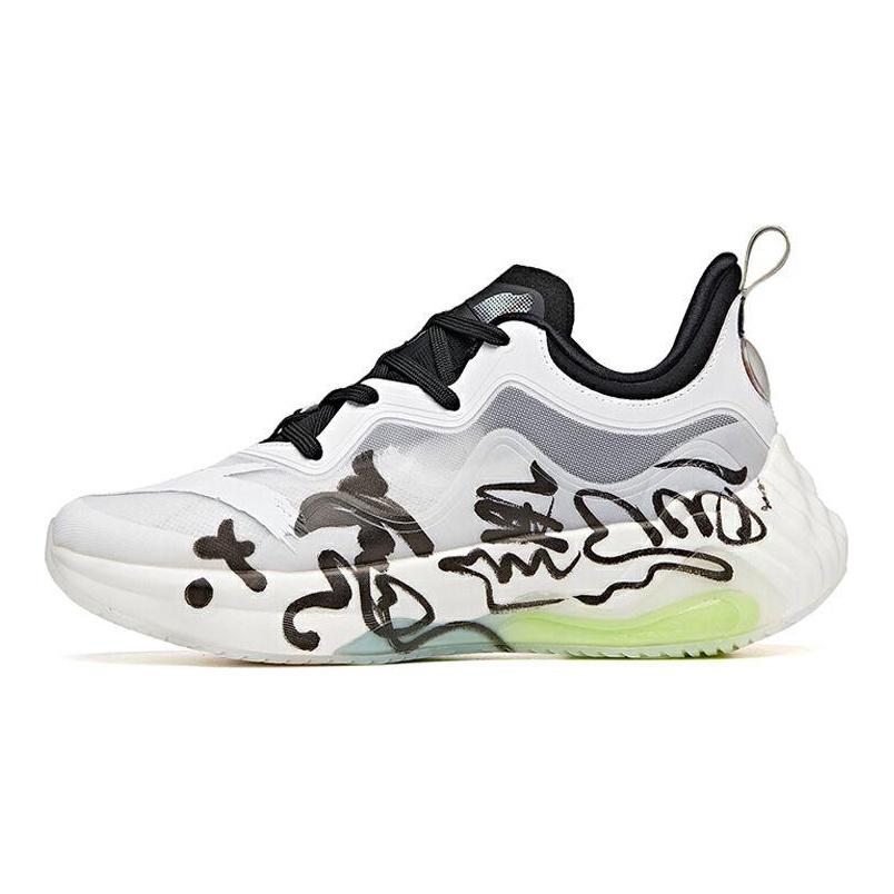 Anta Star Peak Series Ink Rhythm Flying White Low Top Running Shoes Men Running Shoes Black 112035518A-2