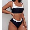 Sexy Splicing Mittelhoch geschnitten High Leg Cut Bikini Damen Badeanzug Frauen Bademode Zweiteiliger Bikini-Set Badegast Badeanzug Schwimmen V5879