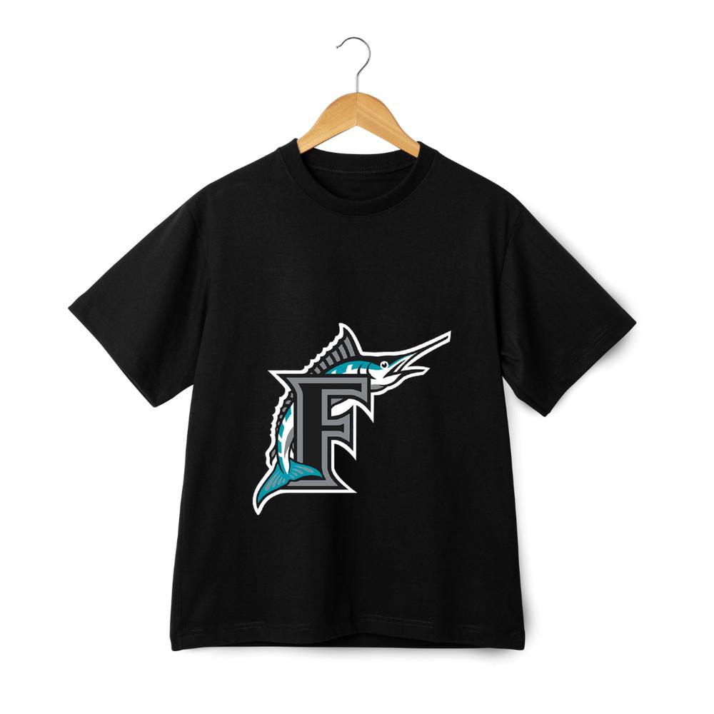 Florida Marlins T-Shirt Vintage Logo Style Graphic Tee Baseball Fan Streetwear