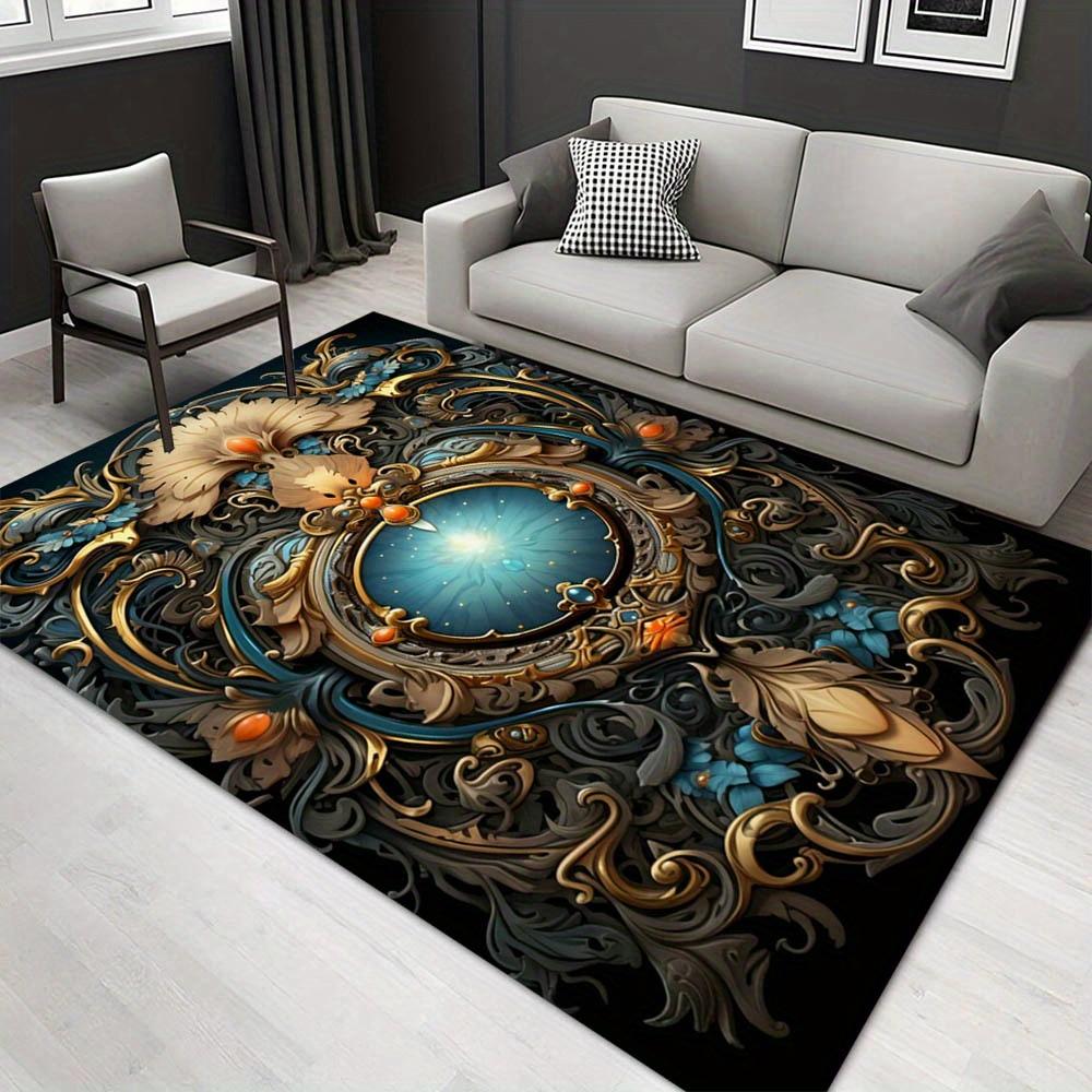 

1pc 1605496777Pattern Carpet, Area Rug For Living Room Bedroom Room Bed Chair Laundry Entryway Corridor Yard Non-slip Outdoor Camping Rug Fl 60cm by 90cm