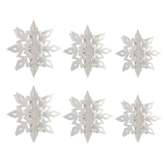 6Pcs Christmas Snowflake Ornaments 3D Large Iridescent Paper Snowflakes Hanging Decoration for Winter Wonderland Christmas Party Holiday New Year Home