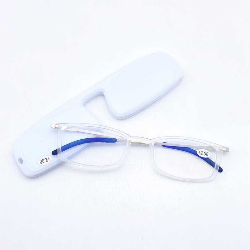 May Flower High Quality Light Anti-Blue  Reading Glasses  Thin Portable Presbyopia Spectacles Glasses Men With Case +3.5