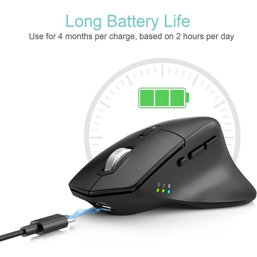 Vertical Mouse Multi-Device,BT5.0 & 2.4G Wireless Mouse with Silent Click for Laptop, MacBook, PC