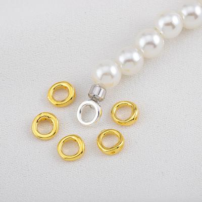 10pcs/20pcs Brass End Bead Tip Double Hole Connector Rings End Caps For Necklace Bracelet Keychain Jewelry Making Accessory