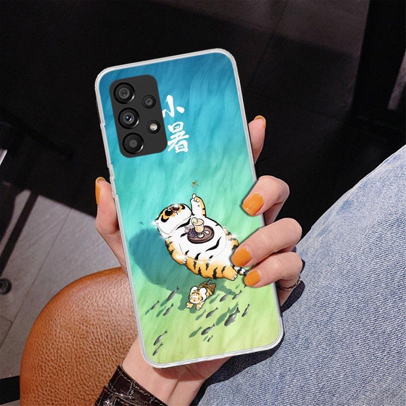 Cartoon Fat Tiger Phone Case For Samsung Galaxy A17 A16 A15 A14 A13 A57 A56 A55 A54 A53 A37 A36 A35 A34 A33 A26 A25 A24 A23 Gala