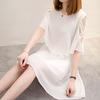 Frauen Frühling Sommer Kurzarm Hohe Taille A-linie Chiffon Kleid