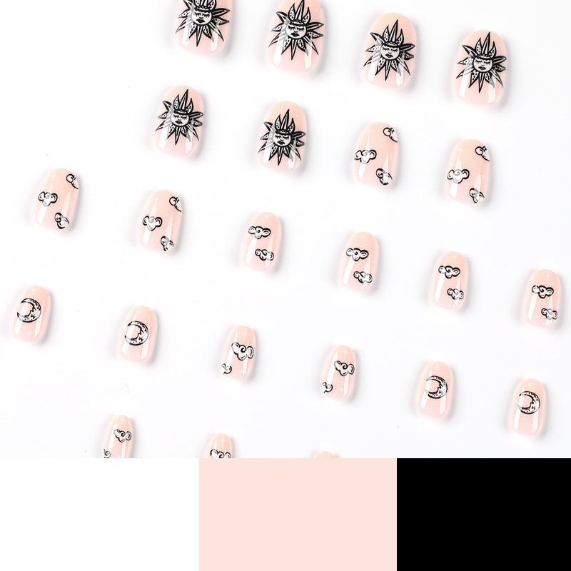 Wearing Nail Star Nail Art Cloud Sun Moon Nail Art Patch Short Nail Art Wearing Nail Art