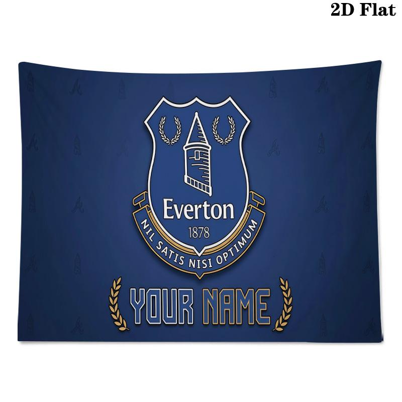 Custom Name Everton Football Club Printed Tapestry – Wall Hanging for Bedrooms, Dorms, and Home Decor