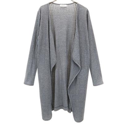 BARNEYS NEWYORK Long Sleeve Long Knit Cardigan Gray Women Used