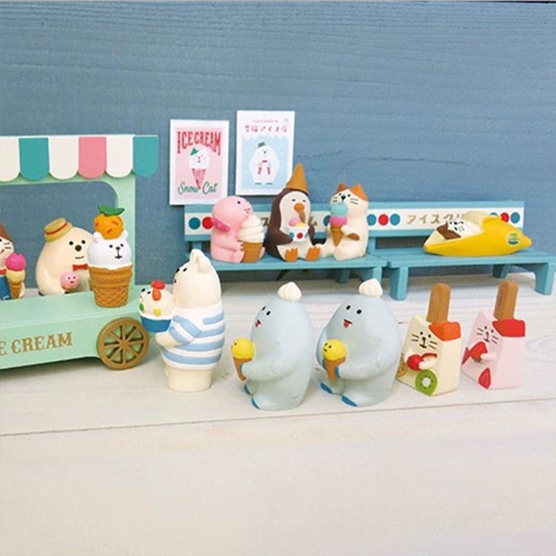 Creative Japanese Cat Ice Cream Resin Desk Ornament