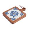 Japanese-style solid wood retro tiled dining mat thermal insulation mat anti-scald casserole mat large pot mat Japanese-style
