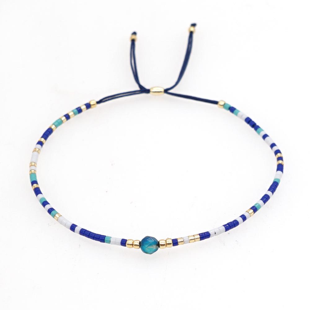 Retro Colorful Seed Bead & Faux Pearl Adjustable Bracelet - Trendy Hand-woven Jewelry for Women
