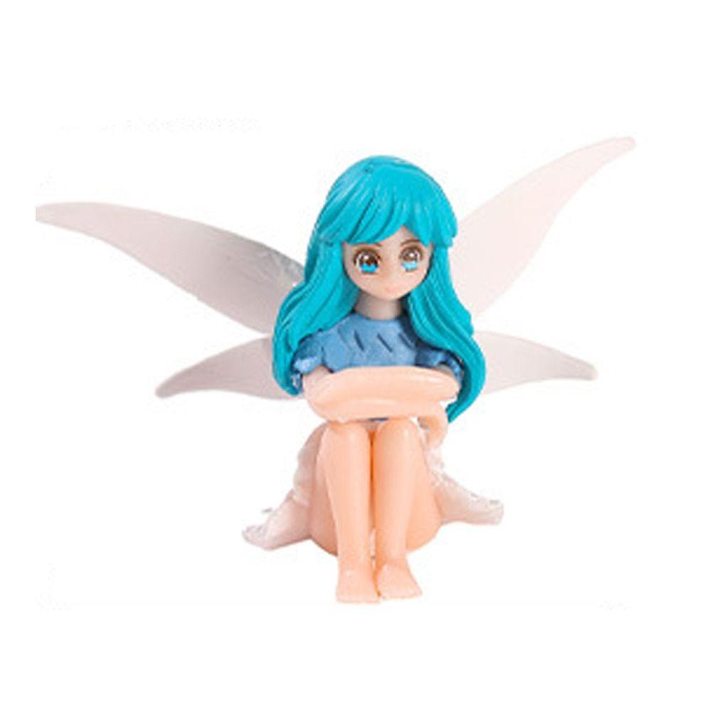 Winged Flower Fairy Statues Resin Girl Miniature Birthday Fairy Doll Cake Decoration C