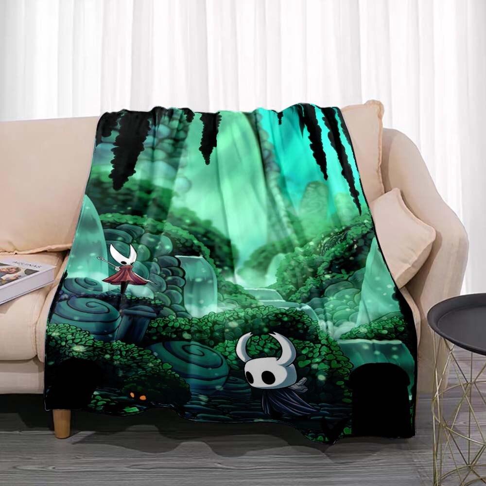Hollow Knight deka Herní flanel Novinka Hřejivý flanel z mikrovlákna Odolný pro děti i dospělé Cestovní přehoz na pohovku