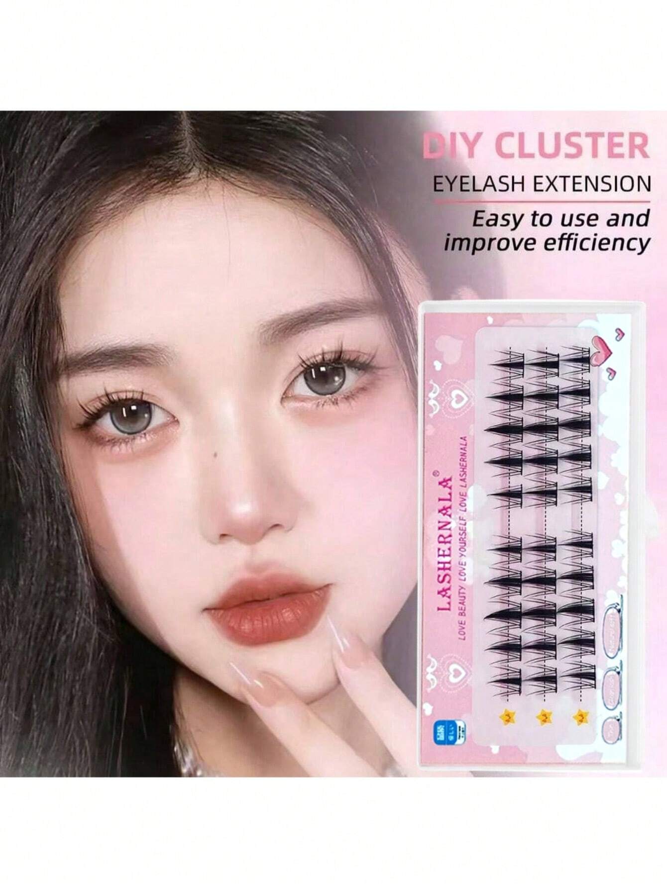 

Lashernala 30-strand eyelash extensions, no-glue eyelashes, eyebrow extensions, strand eyelashes