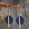 1 Pair Bohemian Minimalist Geometric Circle & Bar Shape Alloy Hoop Earrings, Fashion Multi-Color Alloy Earring Rings for Women, Gift