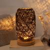 Wooden Rattan Twine Table Lamp Dimmable Led Night Light Desk Lights Home Art Decoration For Bedroom