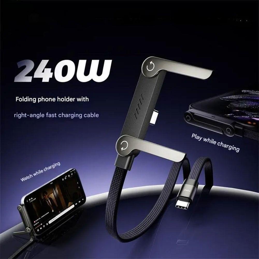 with Built-in Phone Stand Fast Charging Cord 240w Sideways Phone Charger  for Smartphones Tablets