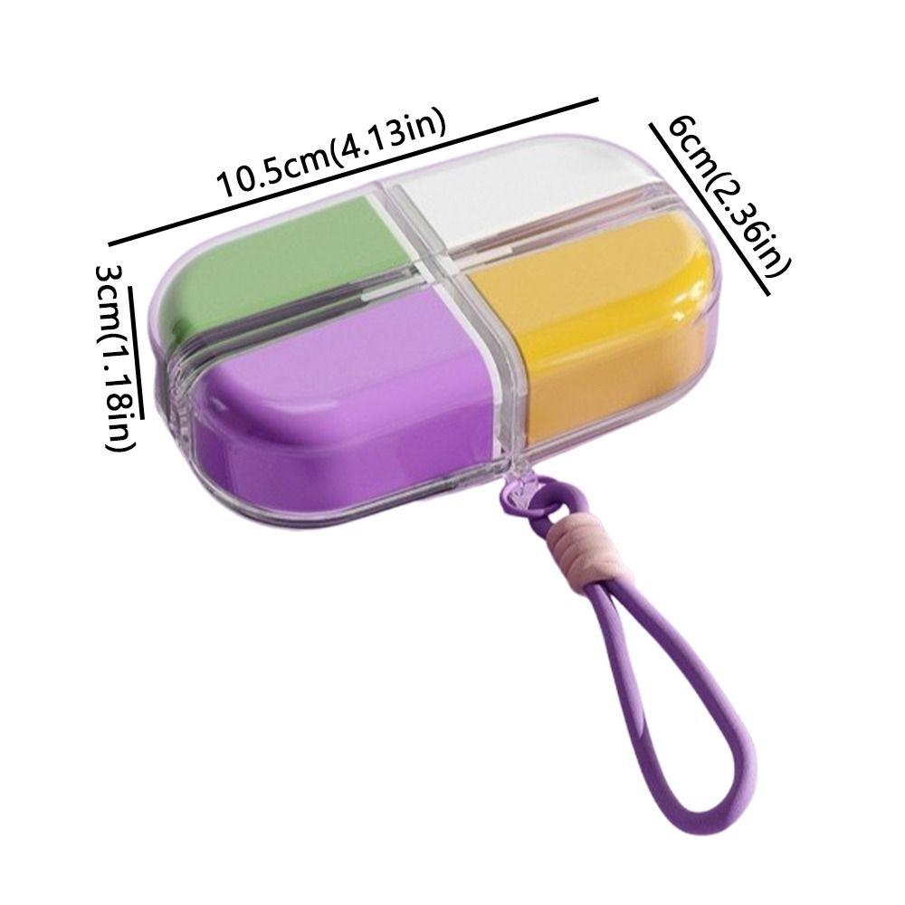 4-Grid Magnetic Medicine Box Large Capacity Plastic Weekly Pill Container Dust-proof Leak-proof Pill Organizer Travel Use