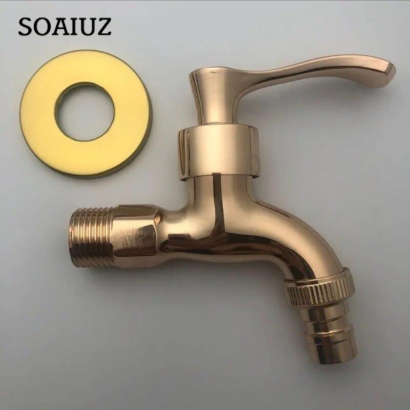 Anituqe Bronze Washing Machine Crane Decorative Outdoor Faucet , Vintage Garden Bibcock Tap Wall Mounted Mop  Brass WF