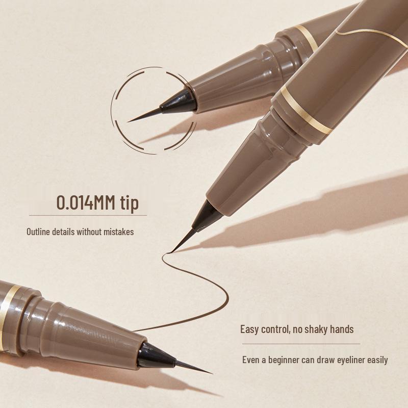 GECOMO Quick-Dry Waterproof Eyeliner: Ultra-Fine, Highly Pigmented, Smudge-Proof, Long-Lasting Makeup Pen.