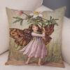Soft Plush Cushion Cover Colorful Cute Cartoon Flower Girl Pillowcase Decor Fairy Tale World Elves For Sofa Home Pillow Case