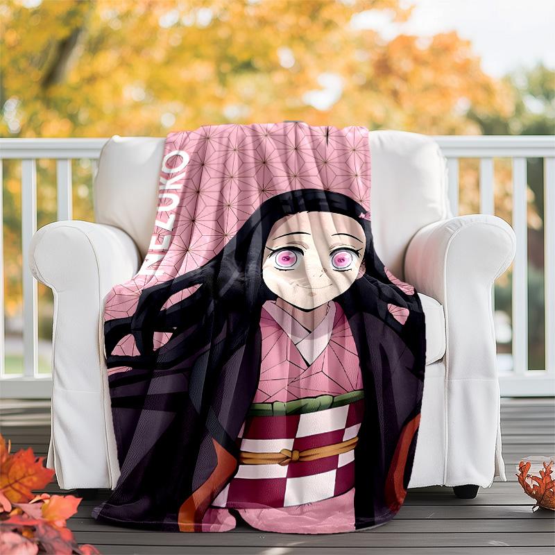 1pc nezouko8 Theme Blanket - Digital Print, Polyester, Cozy for All Seasons, Perfect for Outdoor, and Travel