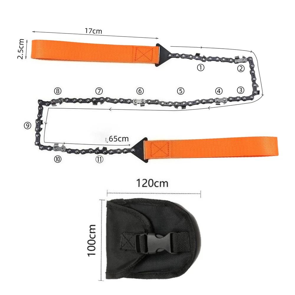 11-Teeth Outdoor Portable Hand - Drawn Wire Saw - Ideal for Field, Mountaineering, Life - Saving - Multi - Function Saw Chain fo