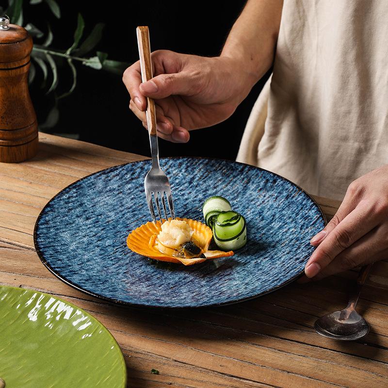 Japanese Vintage Steak Platter Restaurant Hotel Ceramic Platter Dessert Pastry Setting Tableware