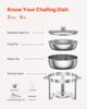 5 Qt 2 Pack Round Chafing Dish Buffet Set Full-Size Pan Stainless Steel