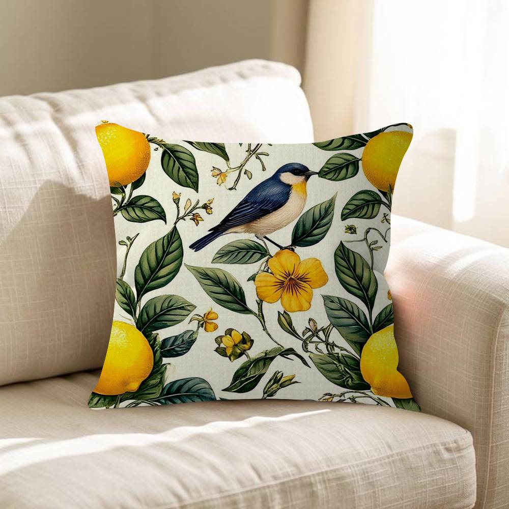 Flower Leaves Lemon Personalized Pillow Dust Cover Bedroom Kids Party Decoration Pillowcase Birthday Children Gift
