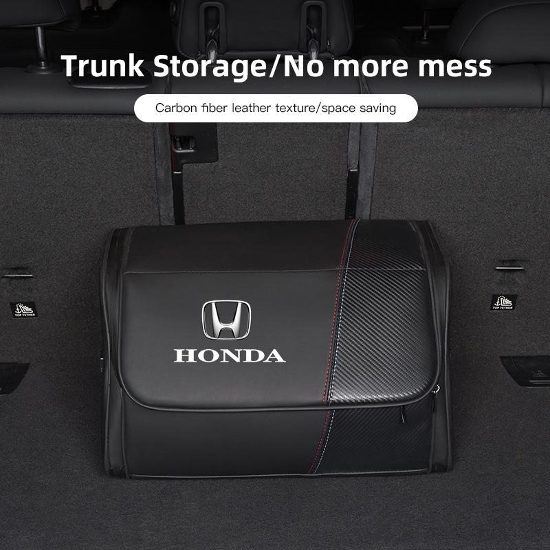 Car High-capacity Leather Storage Bag Car Trunk Organizing Box For Honda Civic Accord Fit Jazz Pilot CRV Odyssey Passport City