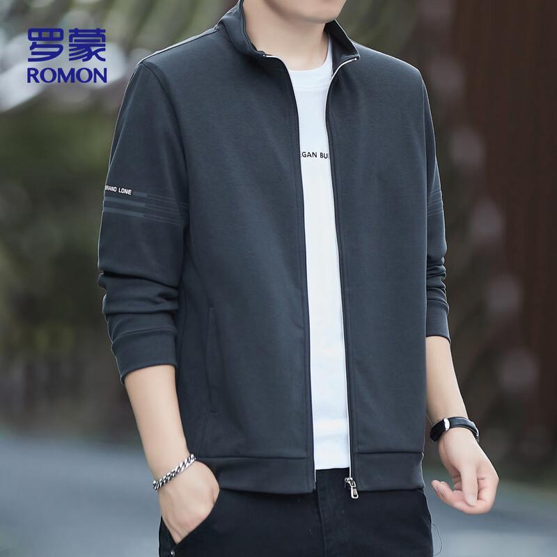 

Romon Men s Autumn Business Casual Stand Collar Cardigan Jacket 3XL