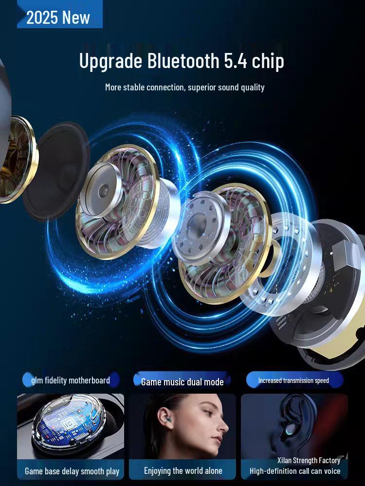 2025 True Wireless Noise-Cancelling In-Ear Bluetooth Earphones for Men & Women - High Sound Quality & Long Battery Life