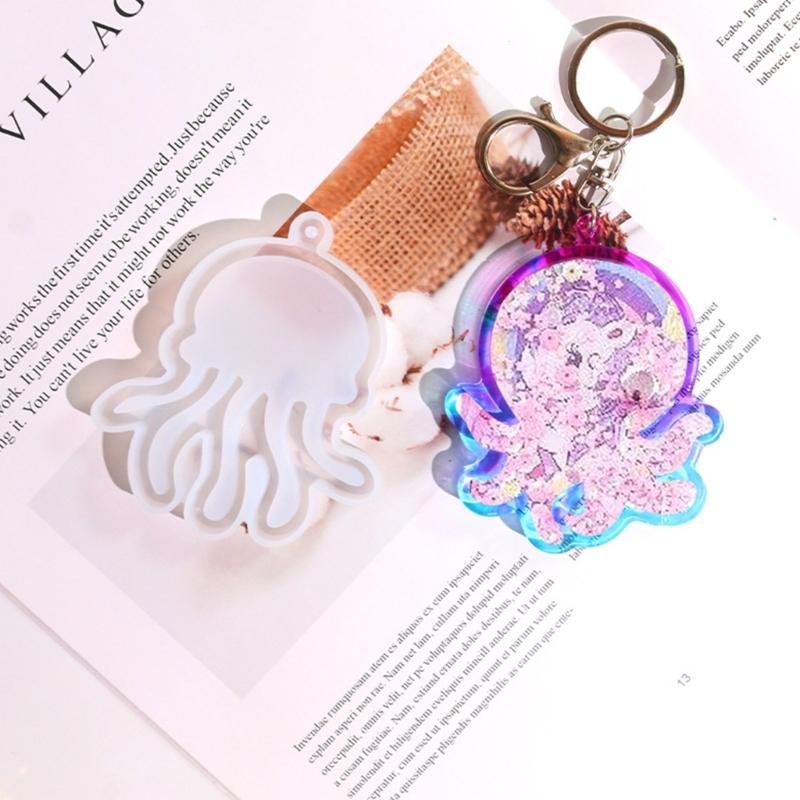 3D Marine Animals Quicksand Silicone Mold Resin Shaker Mold DIY Pendant Keychain Jewelry Making Tools DIY Craft Supplies