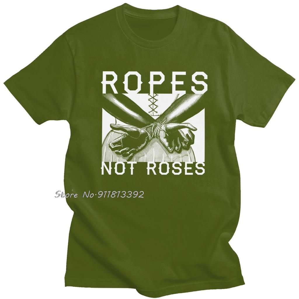 Herren Seile Nicht Rosen Fäuste Shibari T-Shirt Männer Baumwolle T-Shirt Submissive Sklaven Spiel Sexy Sub T-Shirt Oversized Streetwear