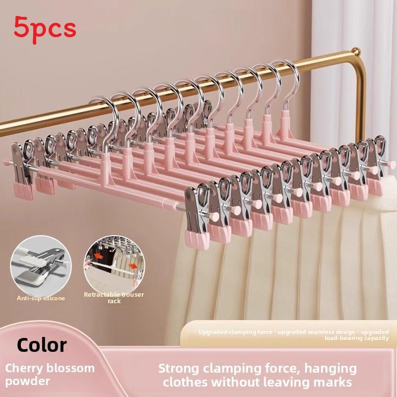 Stainless Steel Pants Hangers With Nonslip Clips For Home Storage And Laundry Organization