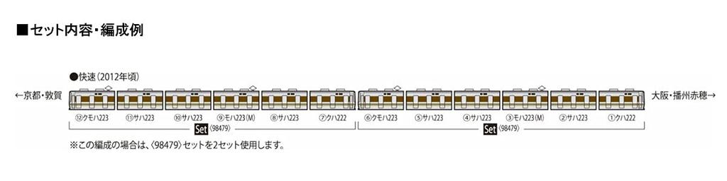 Tomytec TOMIX N Gauge JR 223 2000 Series Set 98479 Model Silver 6-Car Train,