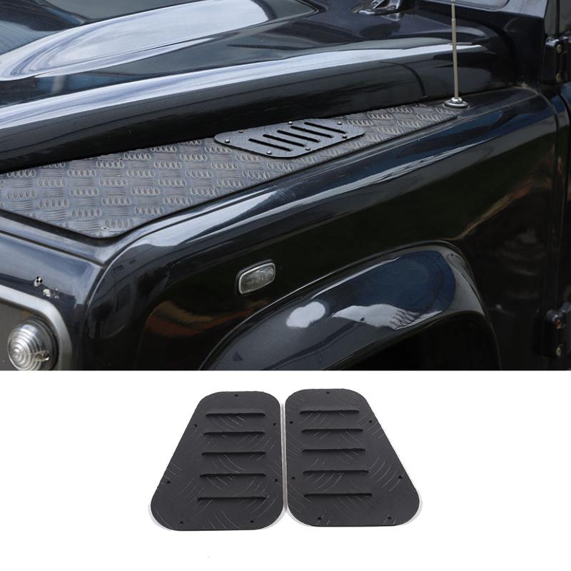 For Land Rover Defender 90 110 130 2004-2018 Aluminum Alloy Black Car Hood Protection Panel Decorate Stickers Car Accessories