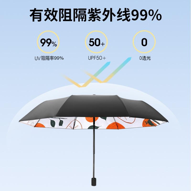 8-Bone three-fold manual vinyl sunscreen weather and rain dual-purpose personalized creative parasol umbrella print