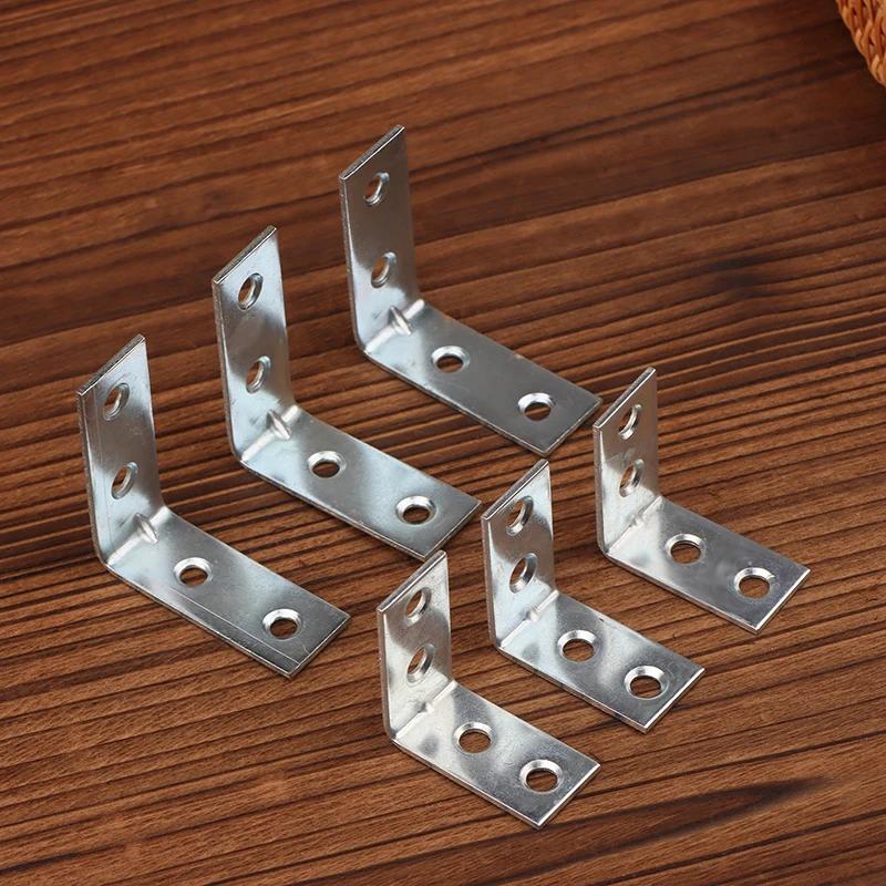 Strong L-Shaped Metal Corner Brackets - 20pcs for Shelves, Drawers, Right Angle Fixing