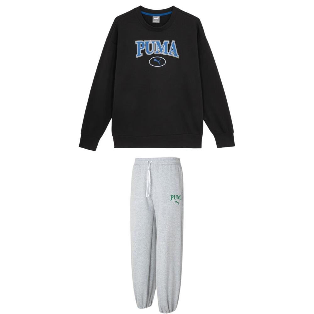 

Puma Breathable Crew Neck Pullover Running Hoodie And Pants Set Unisex Hoodies And Pants 682929-01+682928-04 M