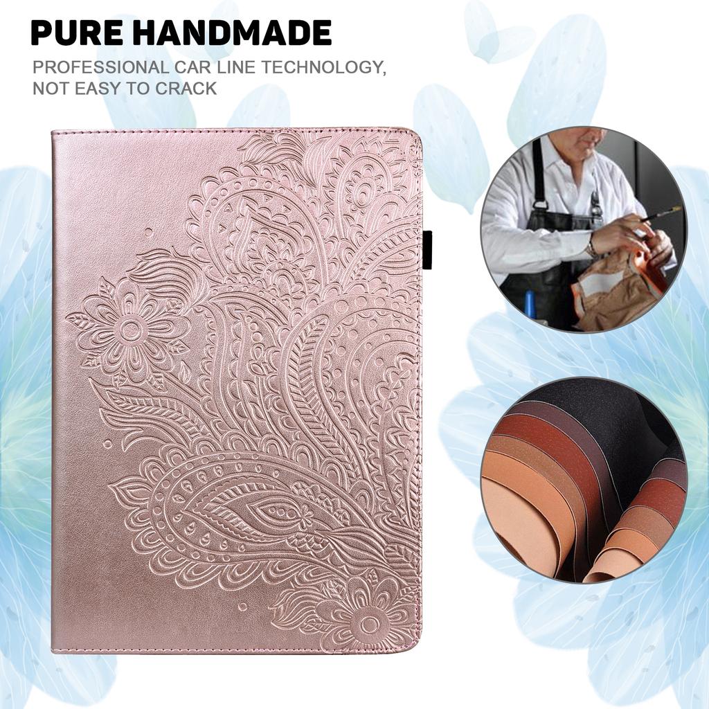 For Xiaomi Redmi Pad SE 4G 8.7 Inch Case Peacock Flower Pattern Card Holder Leather Tablet Cover