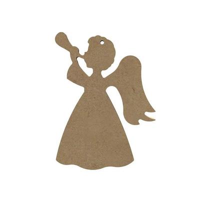 MDF Wooden Musician Angel To Decorate 14 X 11 Cm