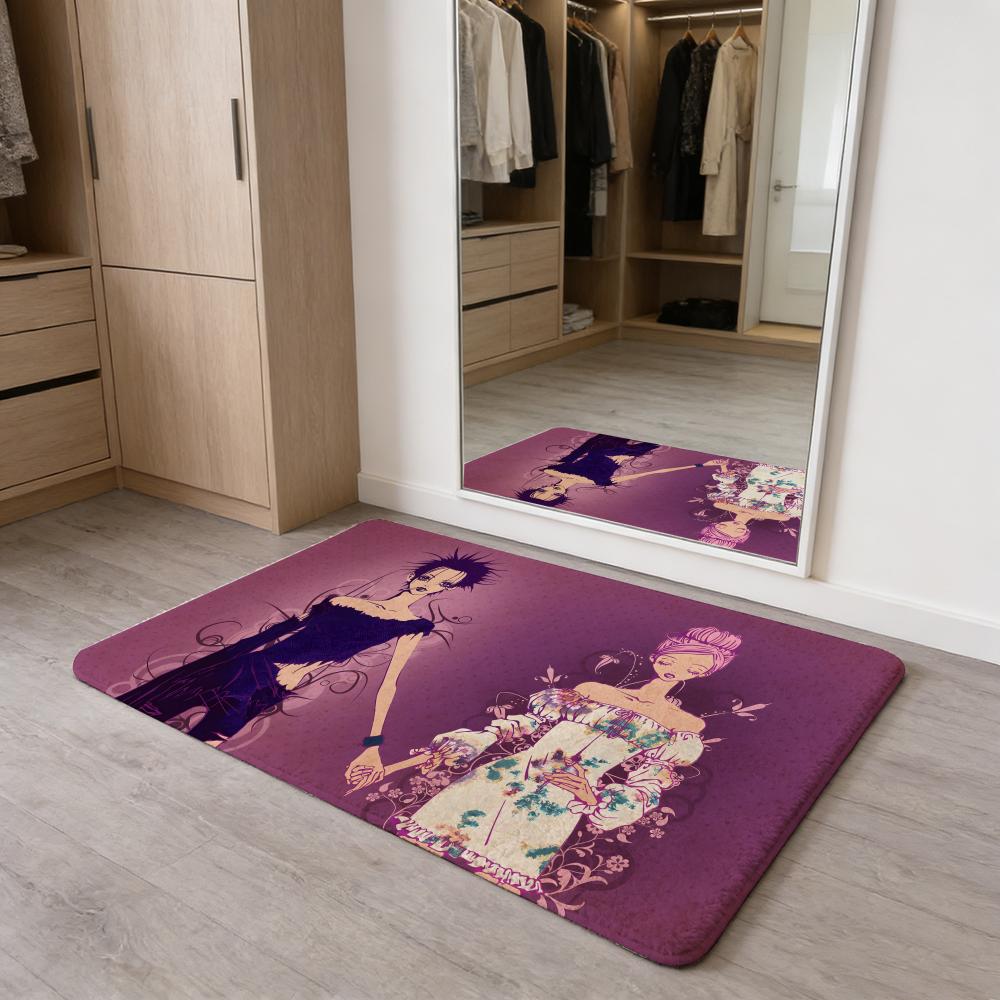 Anime Vintage N-Nana Floor Mat Flannel Door Mat Non-Slip Absorbent Washable Indoor Home Rug