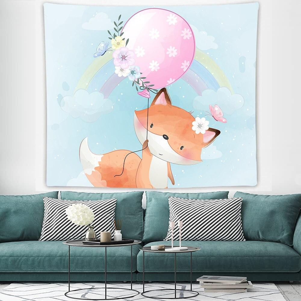 Cartoon Animal Tapestry For Children Boy Girl Bedroom Decoration Birthday Gift Cute Swan Bear Wall Hanging Kawaii Wall Tapestry