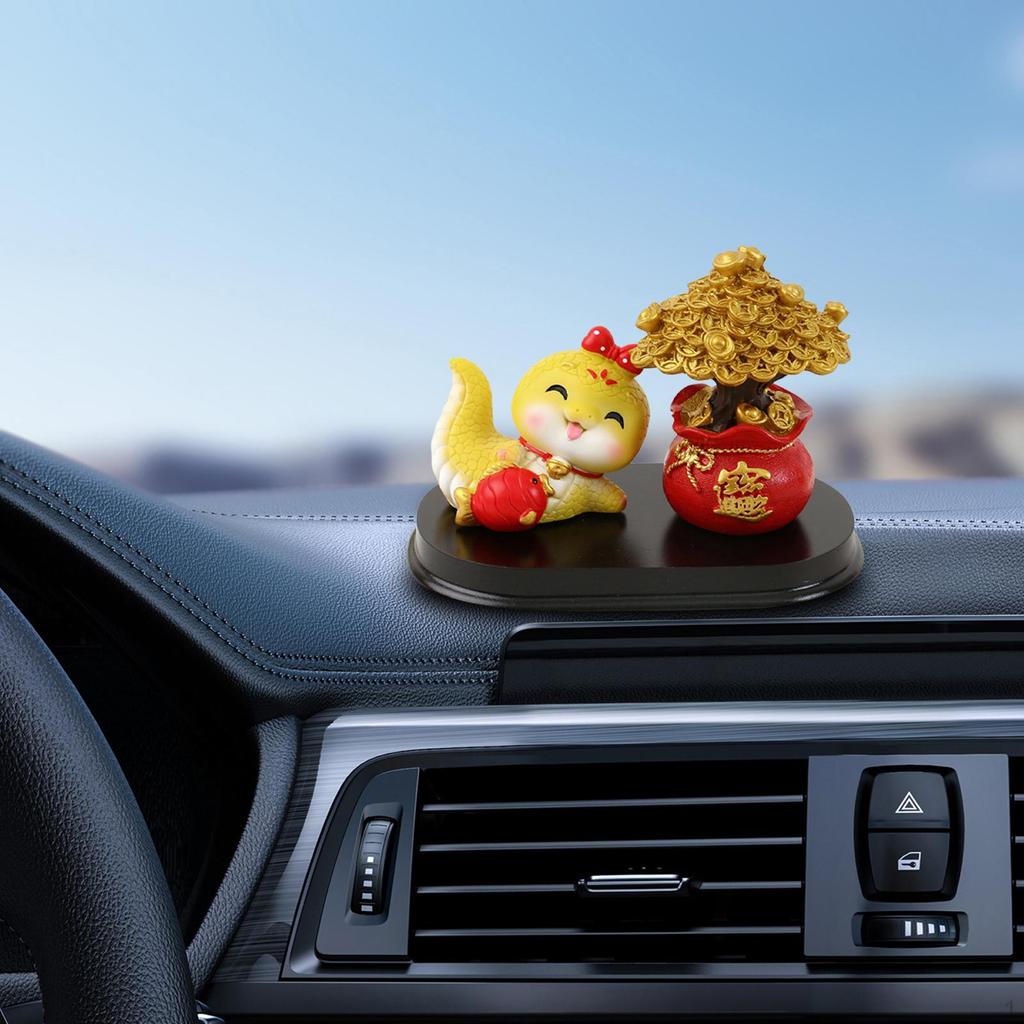 Feng Shui Money Tree Statue, Resin Snake Figure, Chinese Zodiac Sign for The Shelf