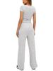 Women's 2-Piece Casual Set: Ruffle Sleeve Top & High Waist Wide Leg Pants Sportswear